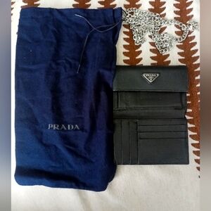 Prada wallet with dust bag and chain
